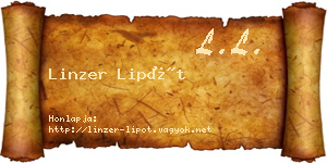 Linzer Lipót névjegykártya
